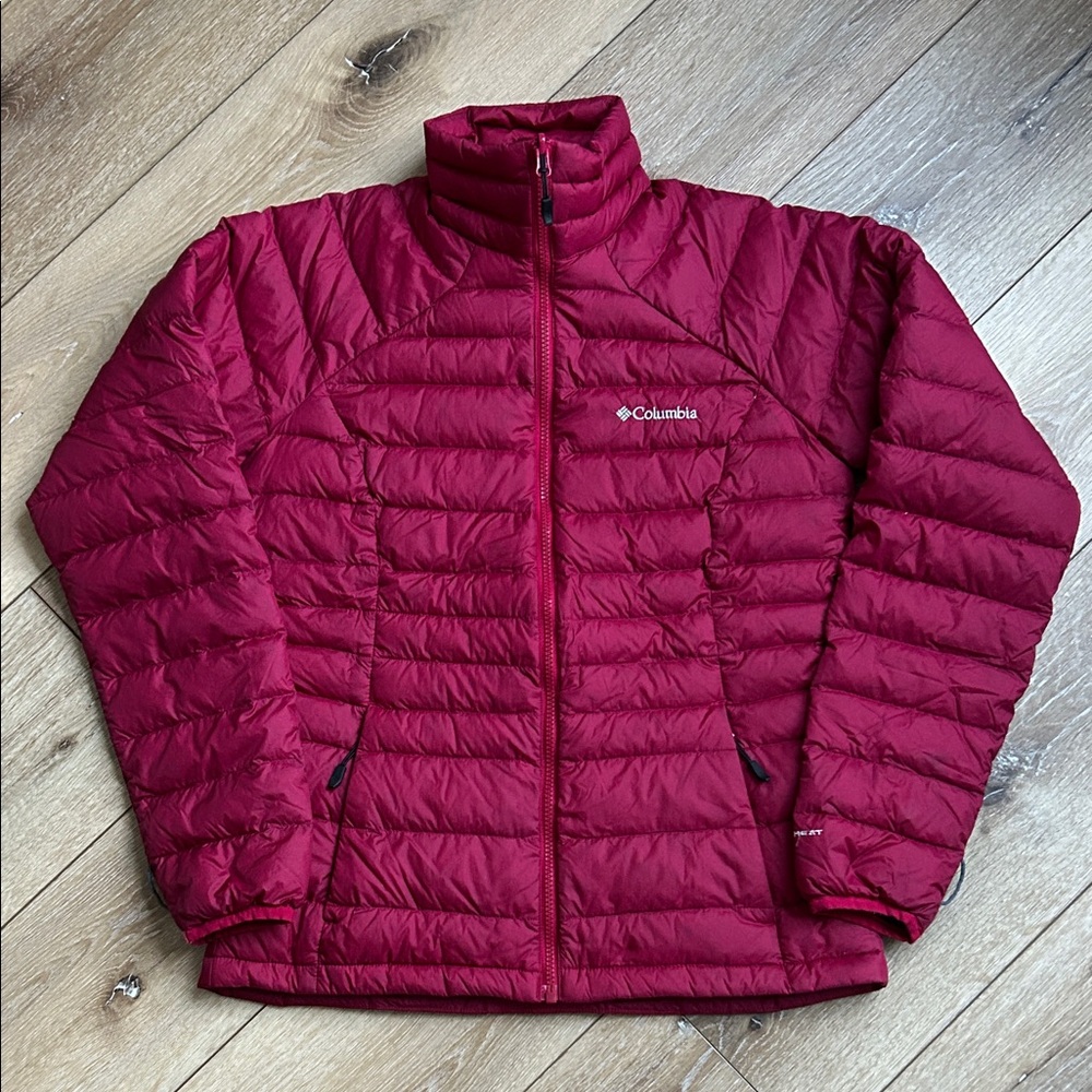 Columbia Jacket Womens Small Pink Omni-Heat Quilted Insulated Puffer Full Zip